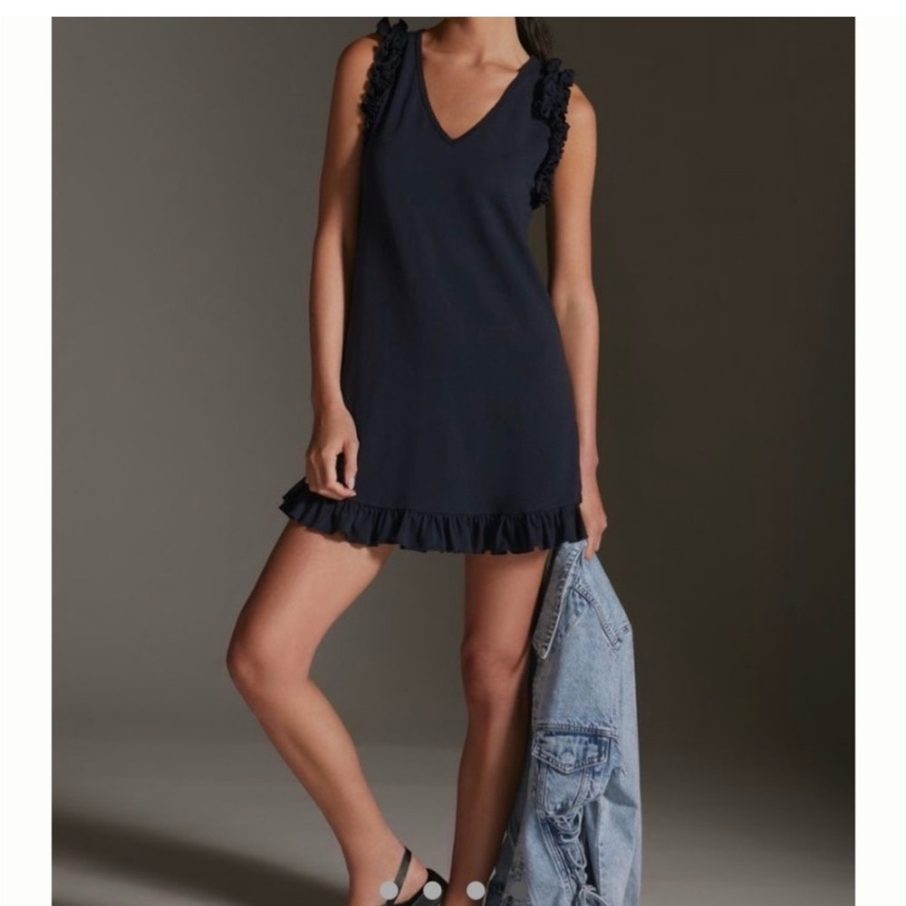 Sundays Midnight Blue Ruffle Mini Dress